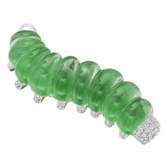 Diamond and Rock Crystal Caterpillar Brooch by Vhernier