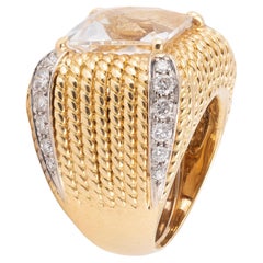 Diamond and Rock Crystal Dome Ring