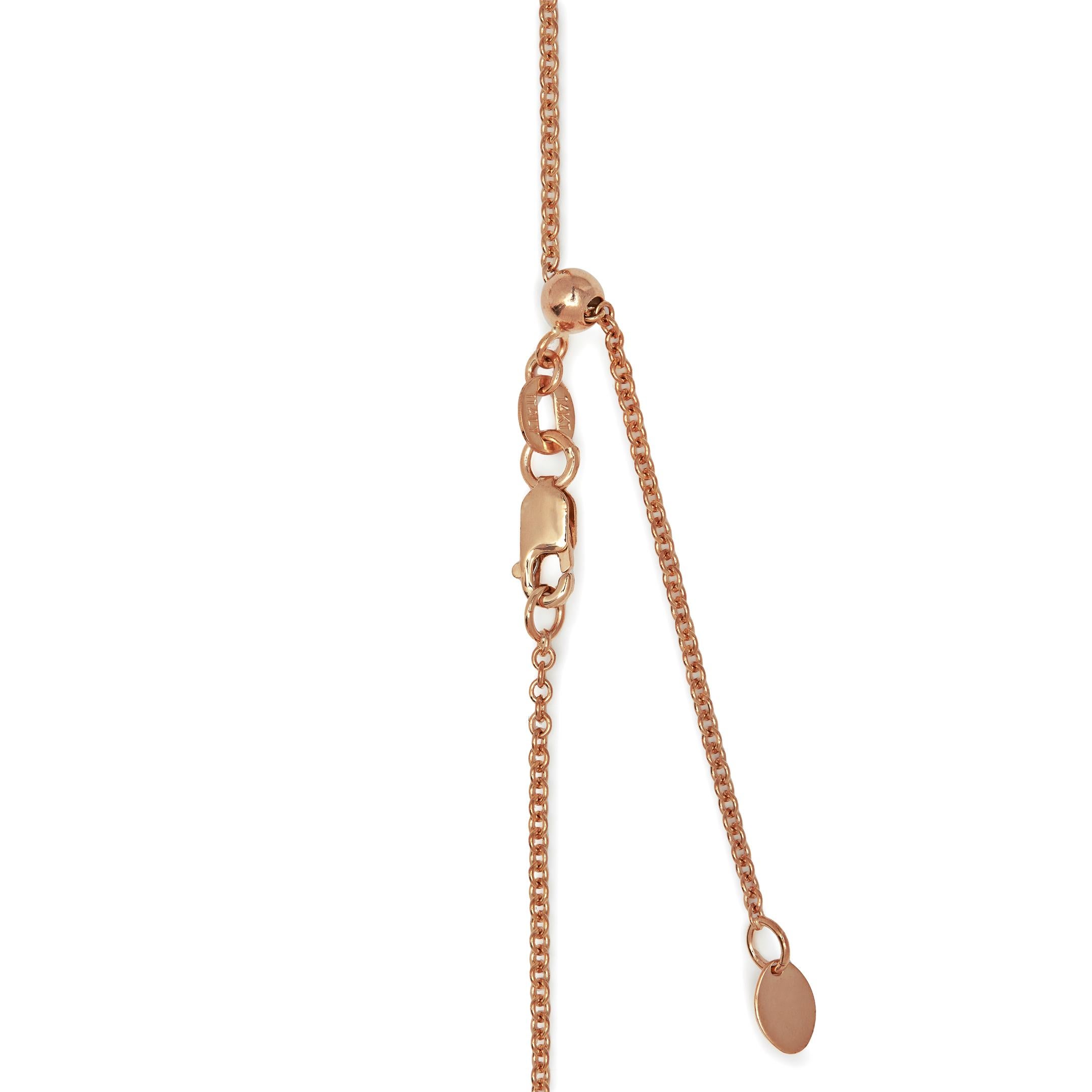 Diamond and Rose Gold Butterfly Necklace In New Condition For Sale In New York, NY