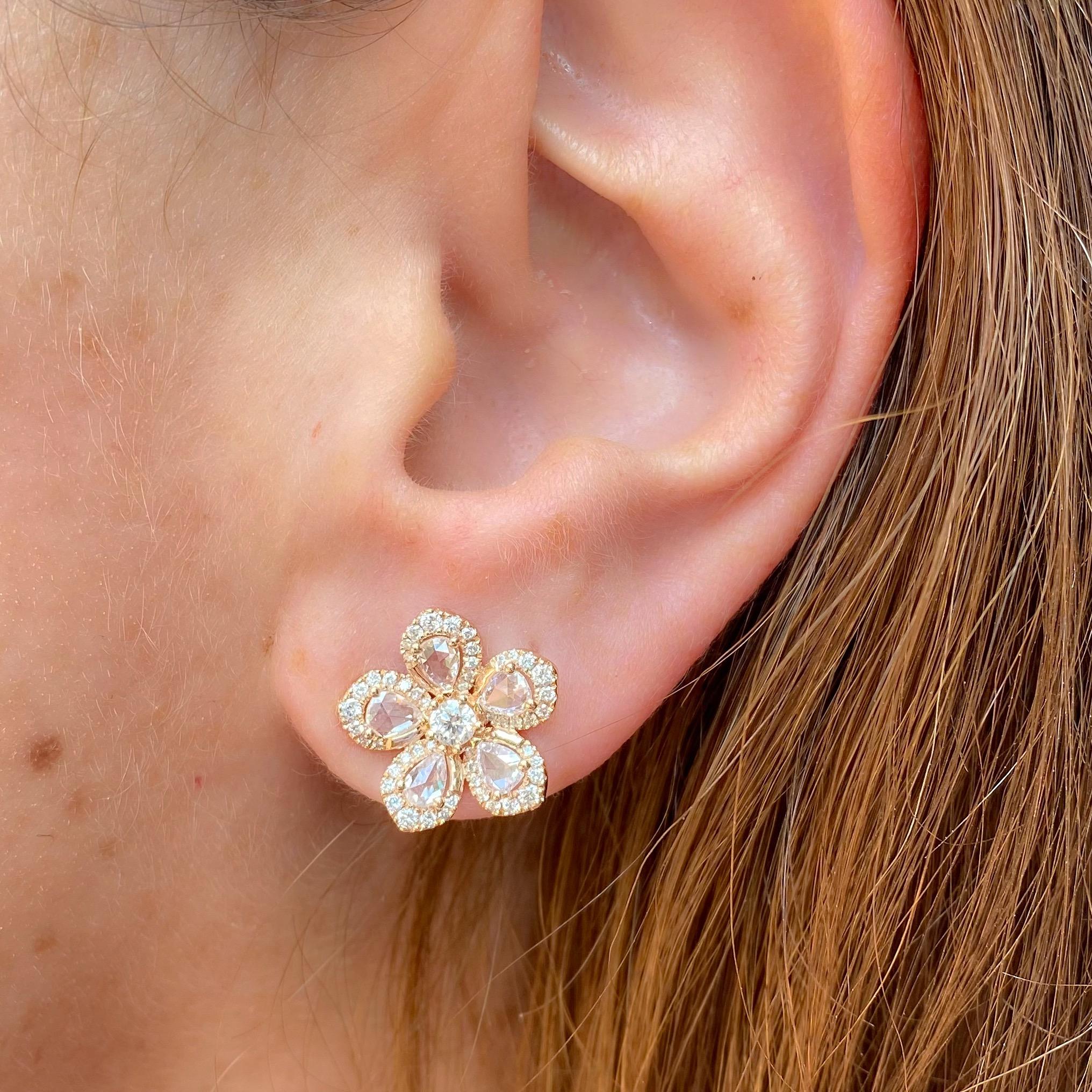 big gold flower earrings