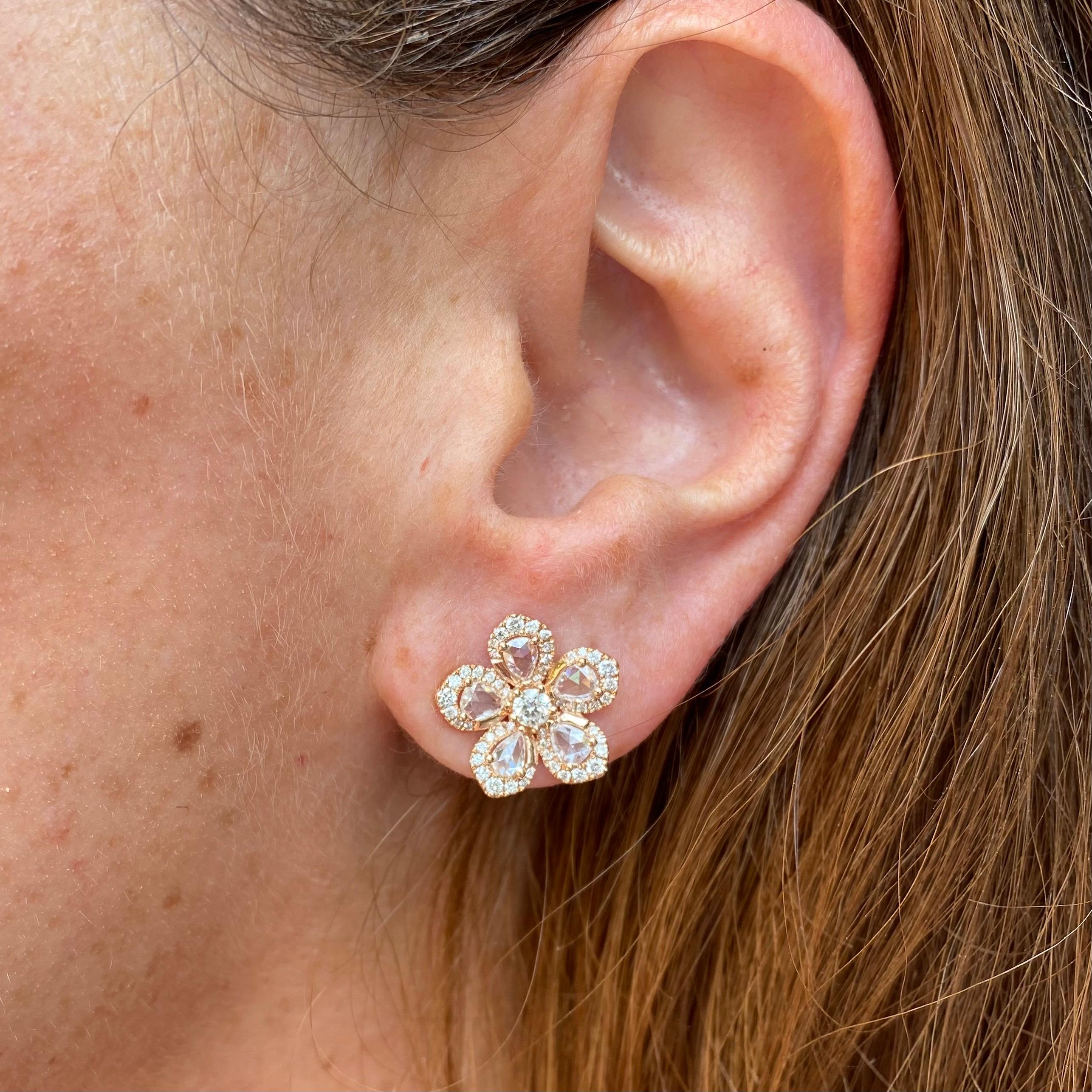 big rose gold earrings