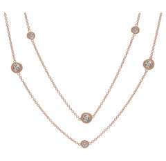 Diamond and Rose Gold Long Chain Necklace