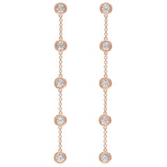 Pendientes Colgantes de Diamantes y Oro Rosa