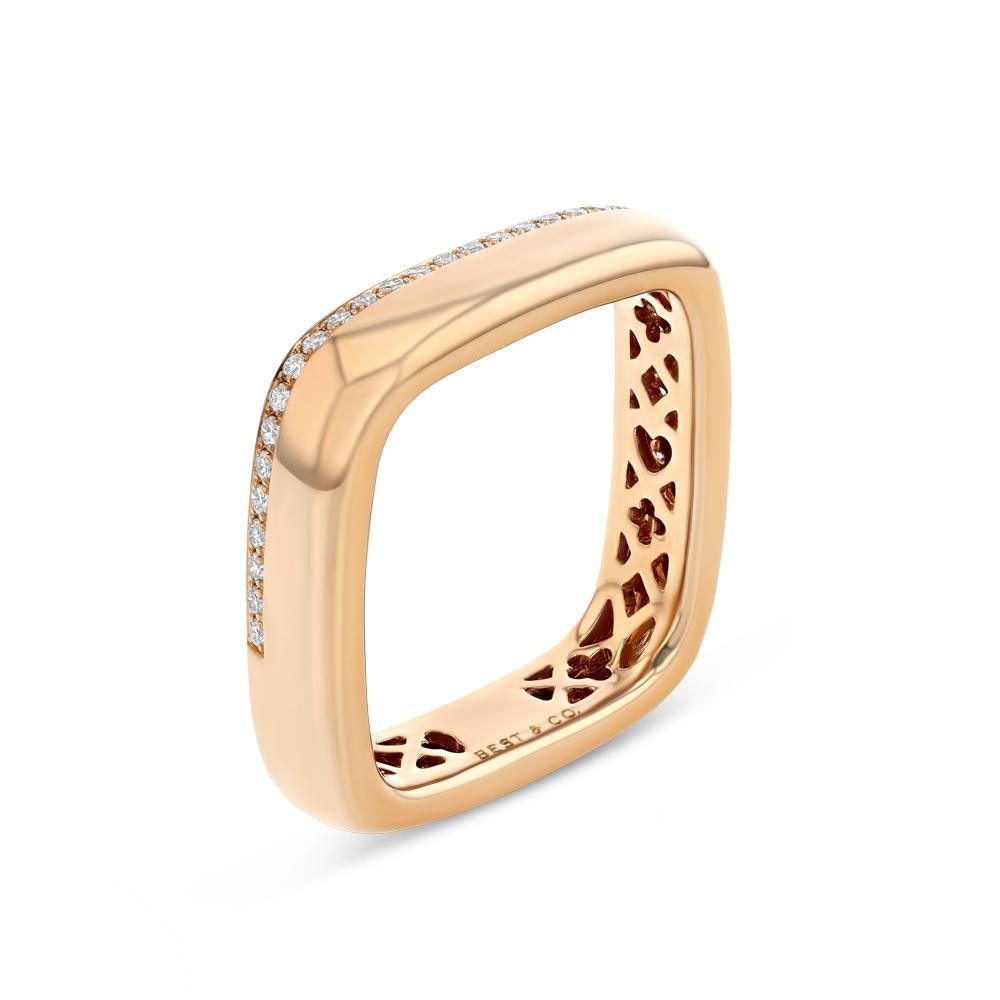 square diamond ring rose gold