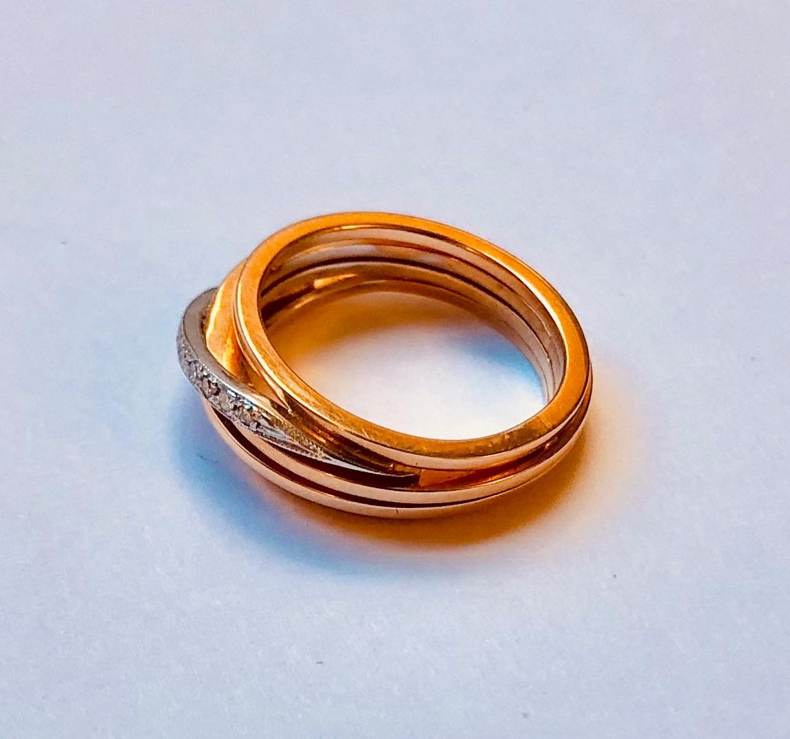 Contemporary Diamond and Rose Gold Van der Veken Varens Ring For Sale