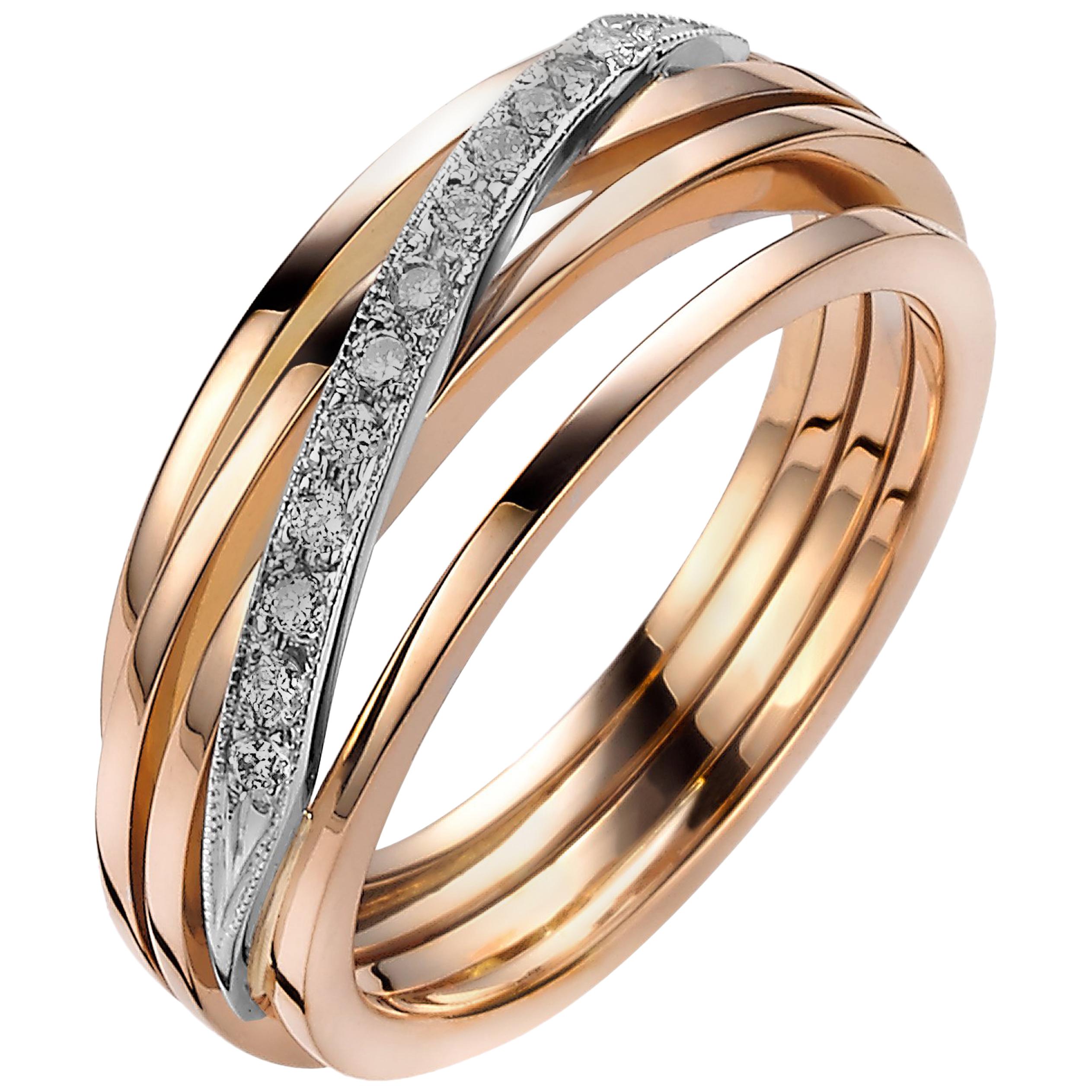 Diamond and Rose Gold Van der Veken Varens Ring For Sale