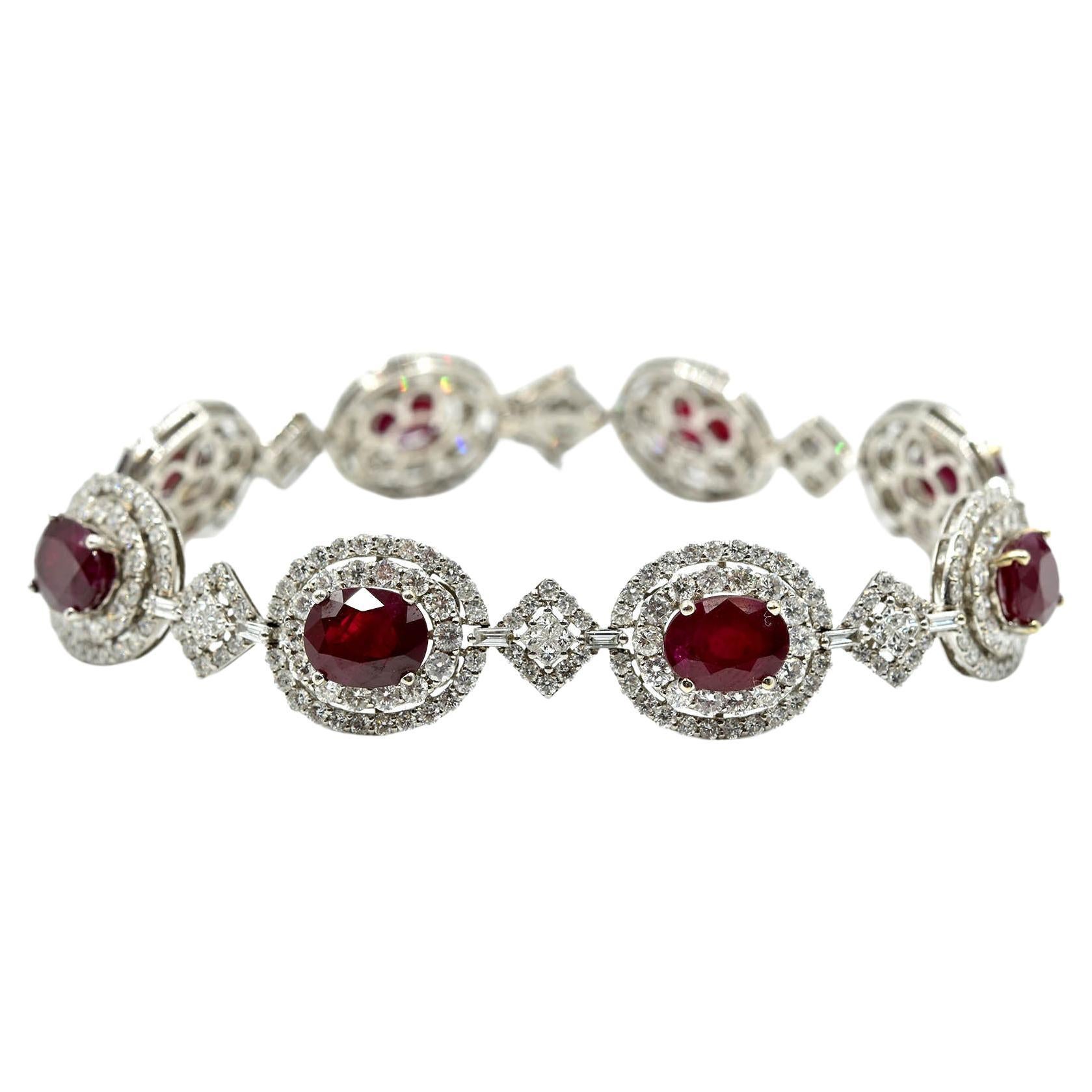 Ruby Diamond Gold Bracelet For Sale at 1stDibs