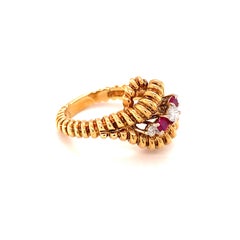 Diamond and Ruby 18K Yellow Gold Ring