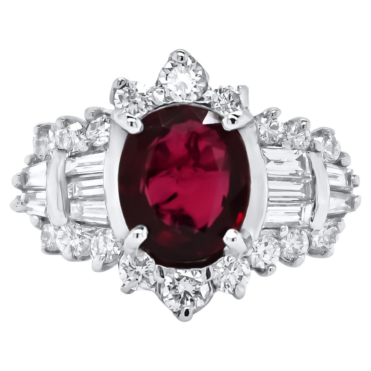 Diamond and Ruby Art Deco Style Ring
