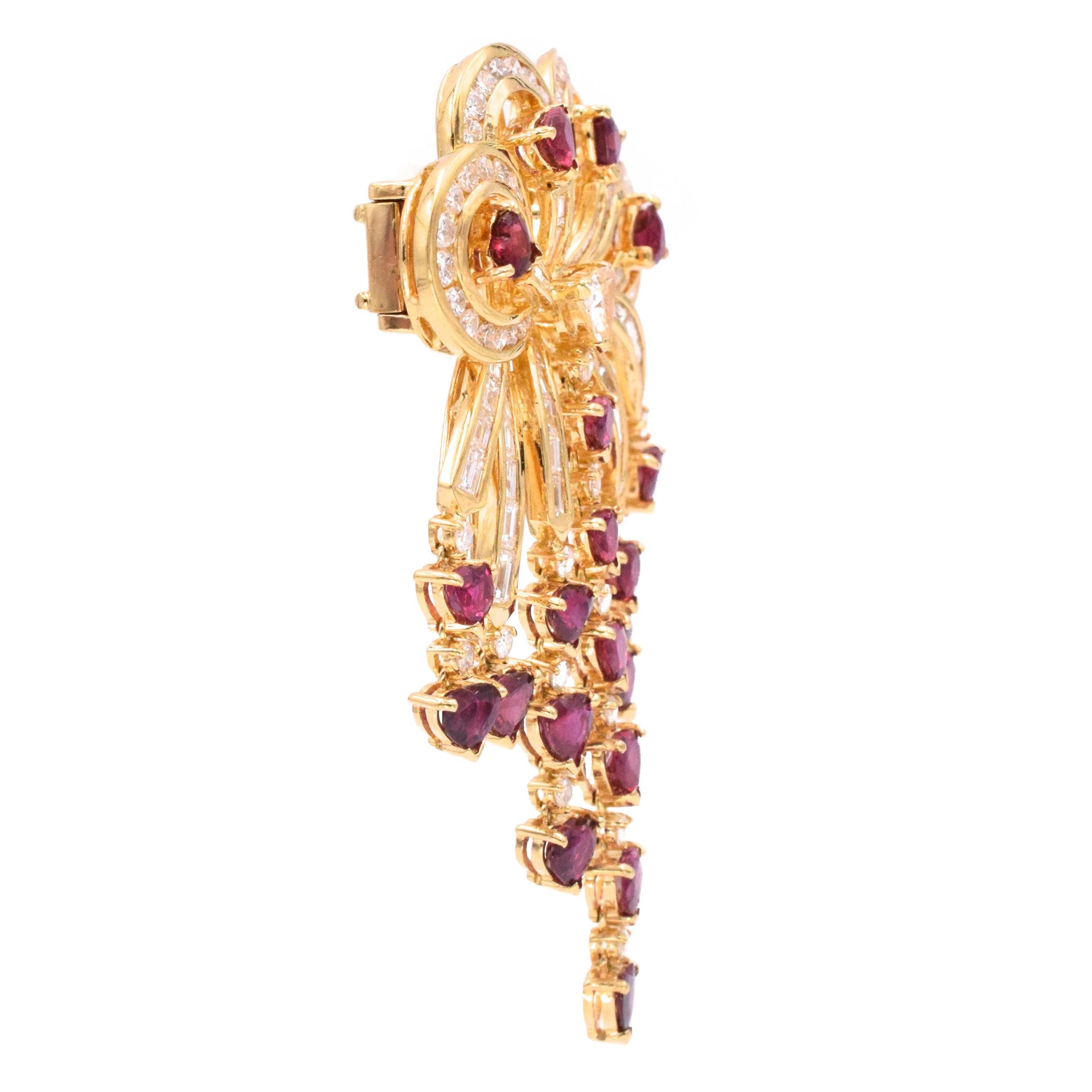 Diamond And Ruby Bow Brooch - image 6