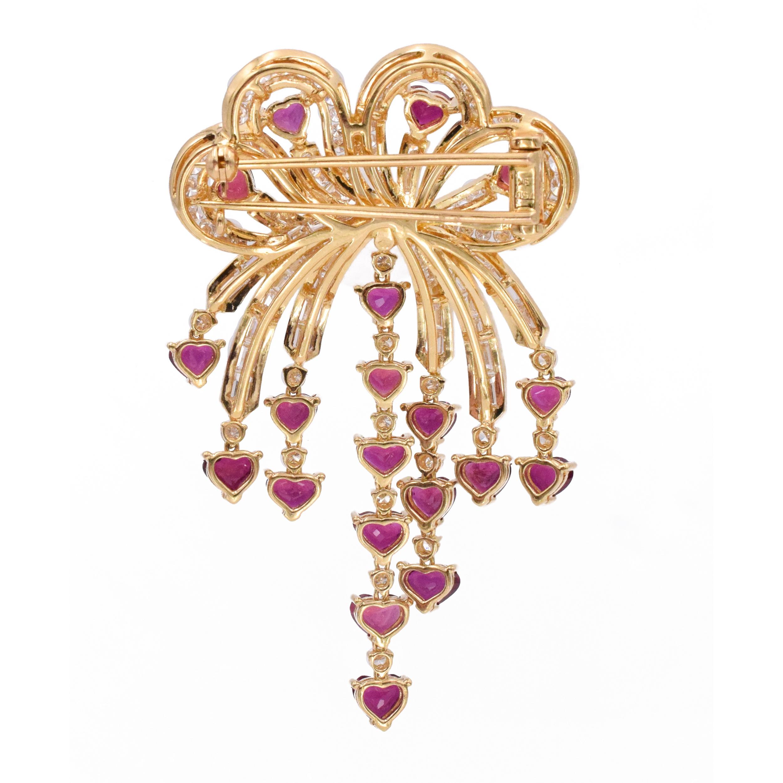 Diamond And Ruby Bow Brooch - image 7