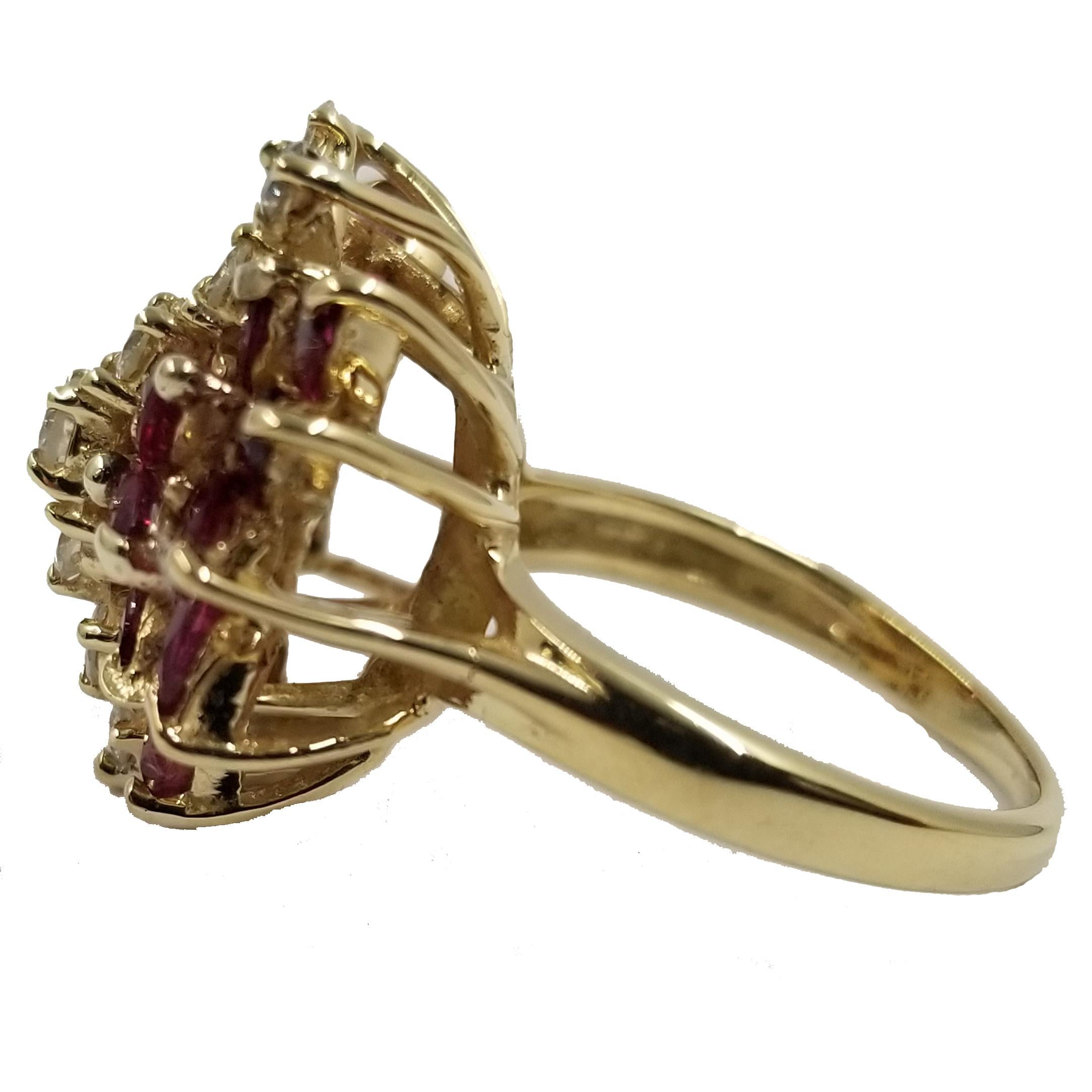 Marquise Cut Diamond and Ruby Butterfly Ring