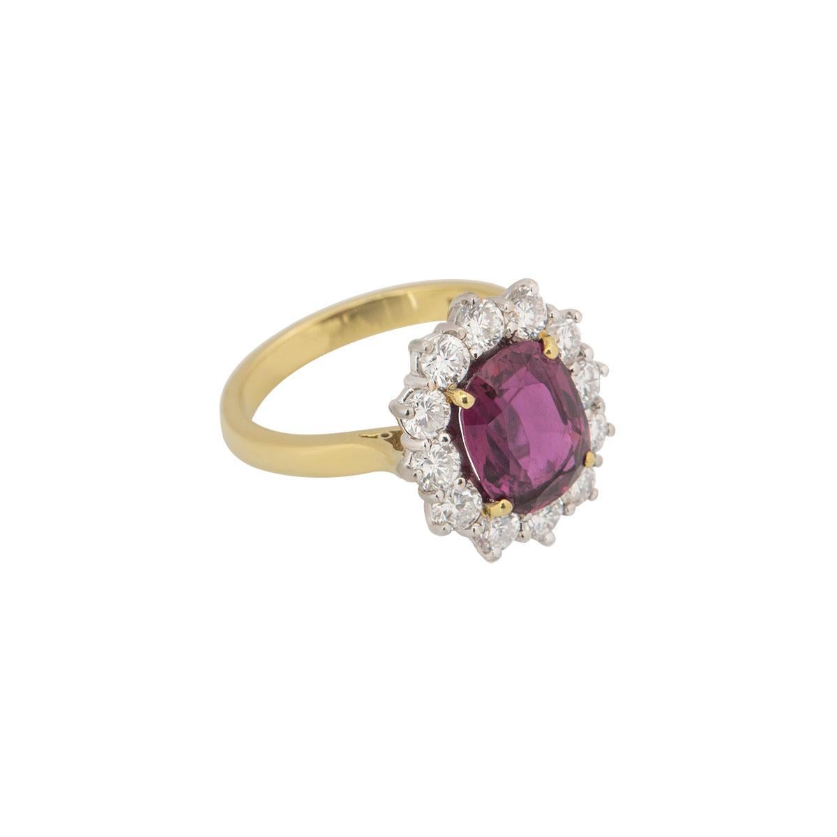 ruby cluster ring yellow gold