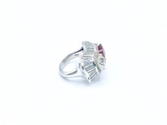 Diamond and Ruby Cocktail Twin Ring