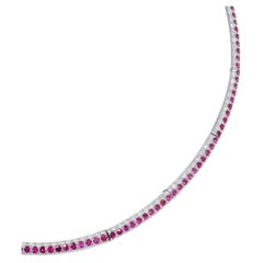 Rosior Diamond and Ruby Collar Necklace set in White Gold