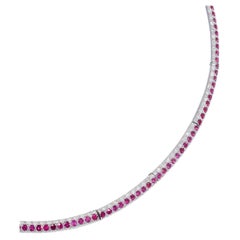 Rosior Collier de diamants et rubis serti en or blanc