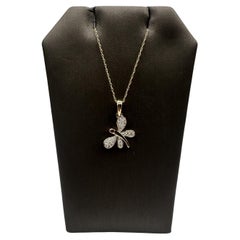Diamant und Rubin Libelle Halskette in 10kt Gelbgold - 0.15ctw Diamanten, Neu