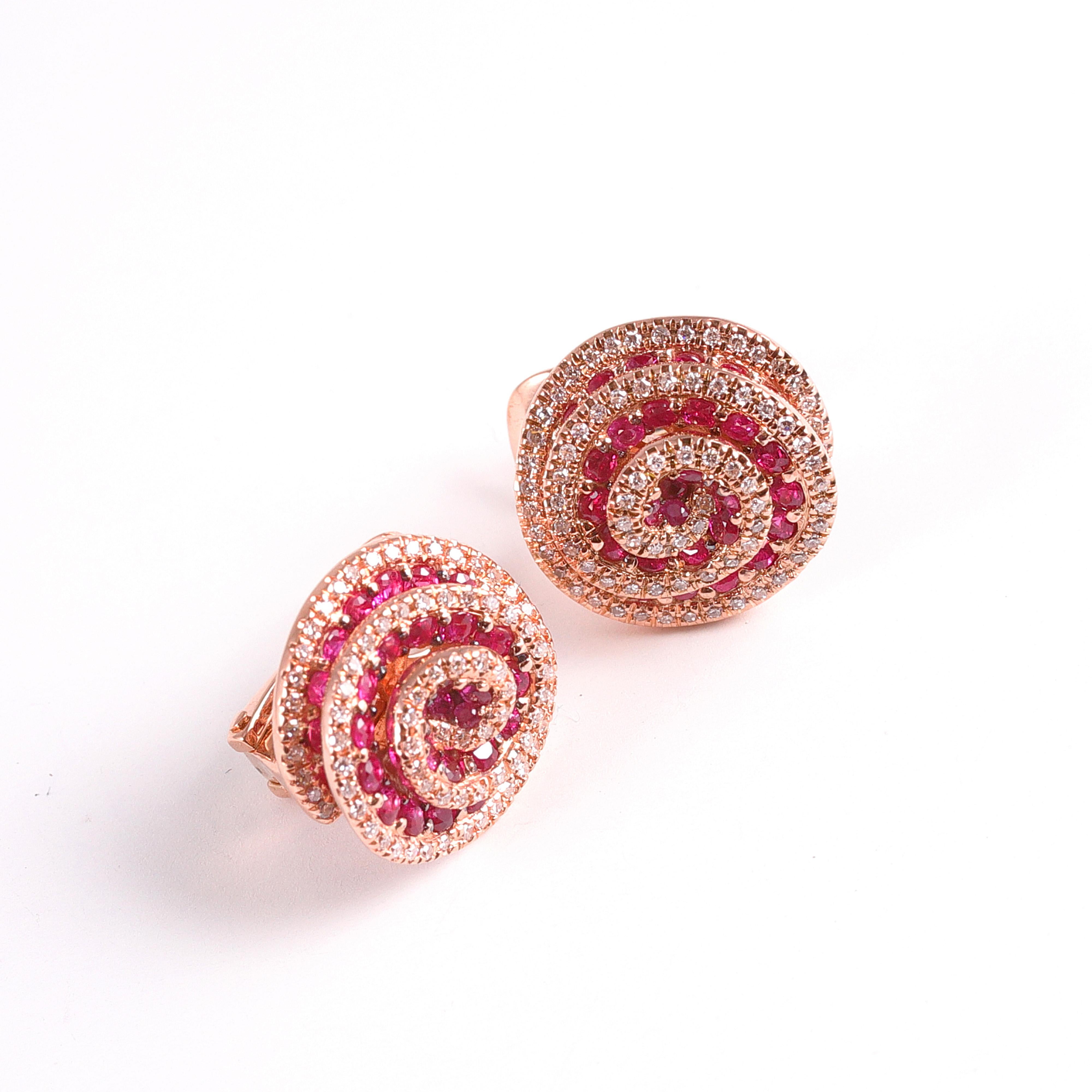 Women's or Men's Diamond Ruby Earrings By EFFY