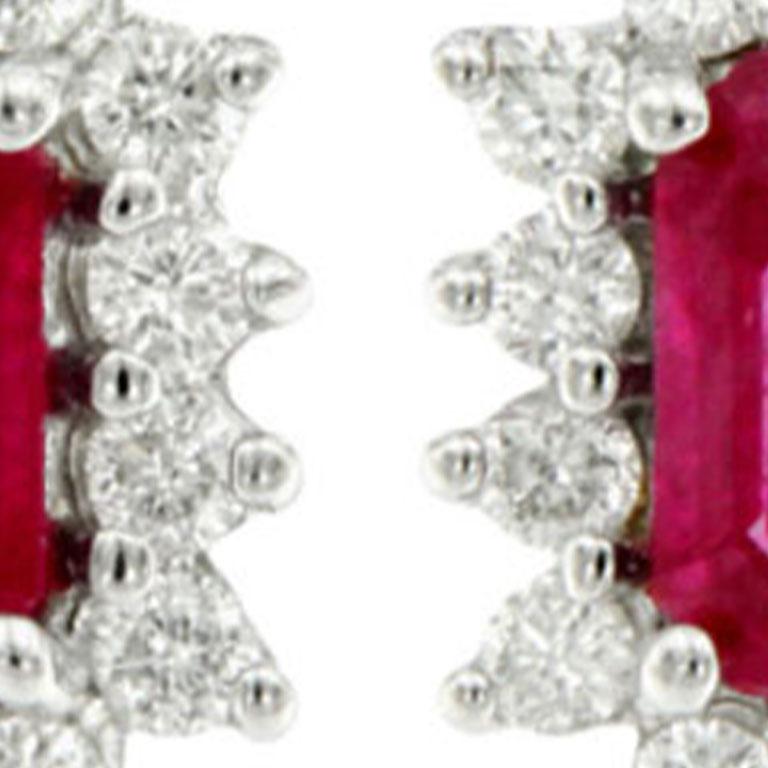 Classical Greek Diamond and ruby earrings For Sale