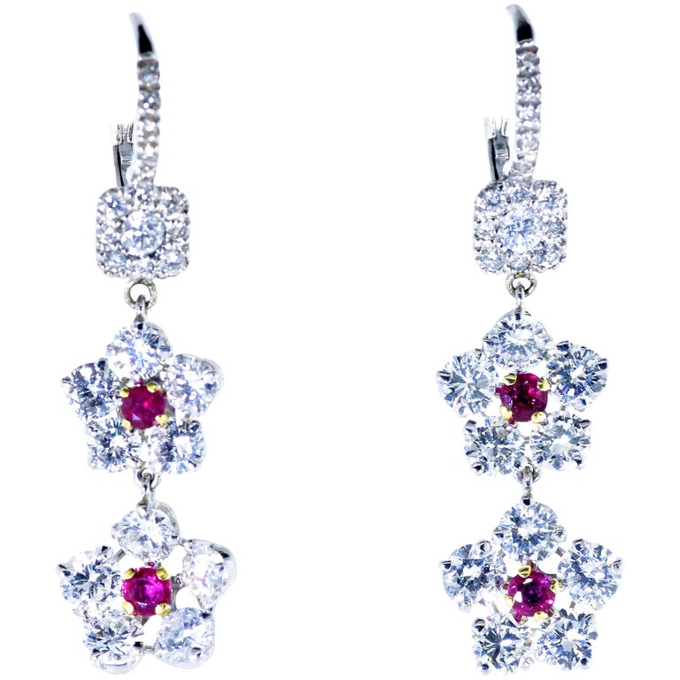 Diamond and Ruby Earrings, Pierre/Famille For Sale at 1stDibs | famille ...
