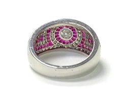 Diamond and Ruby Engagement Ring in Platinum