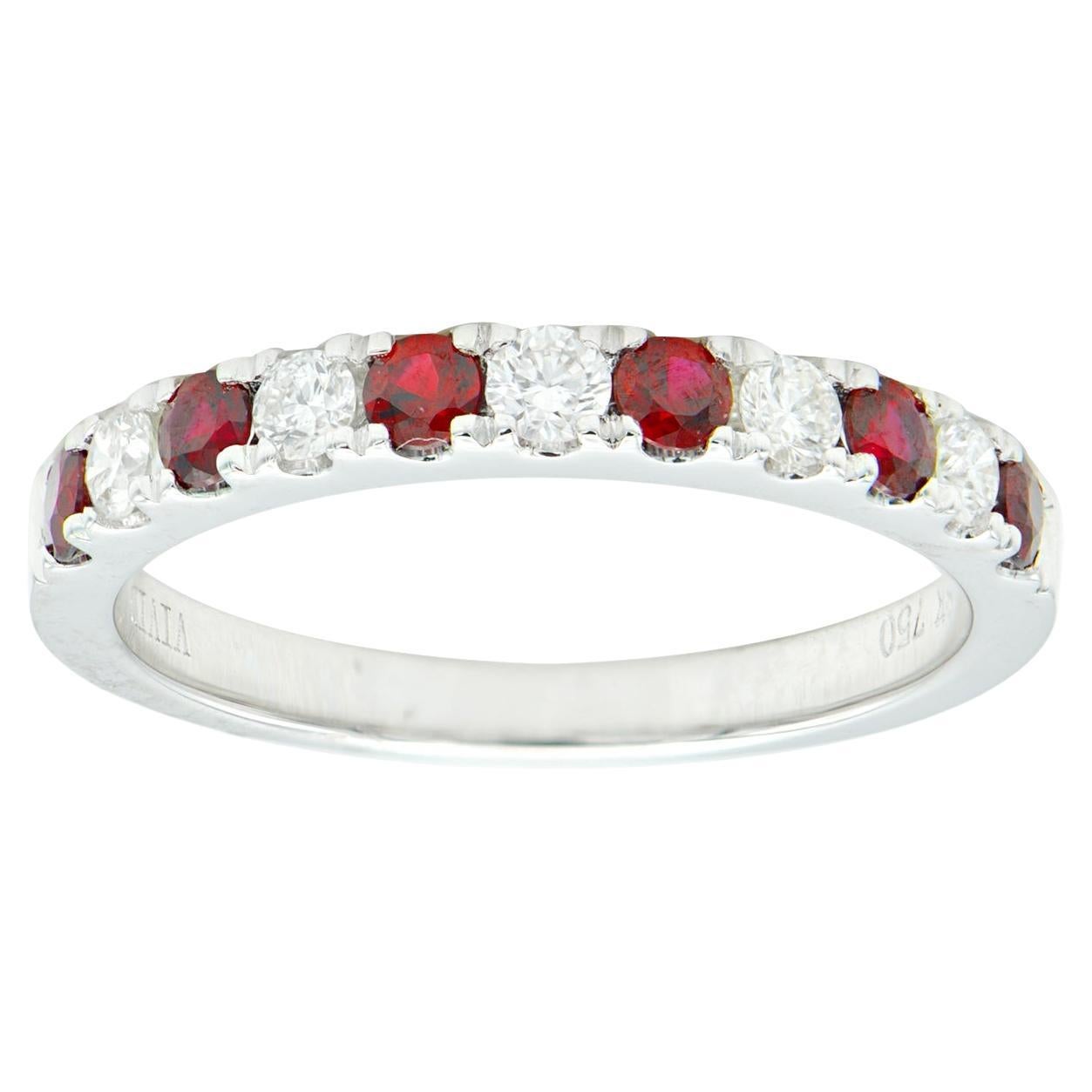 Diamond and Ruby Eternity Band For Sale