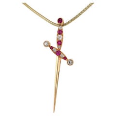 Diamond Ruby Dagger Gold