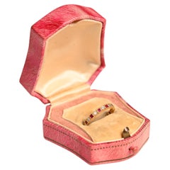 Eternity Diamond and Ruby Gold Band. Alternate Wedding Band 18K Yellow Gold