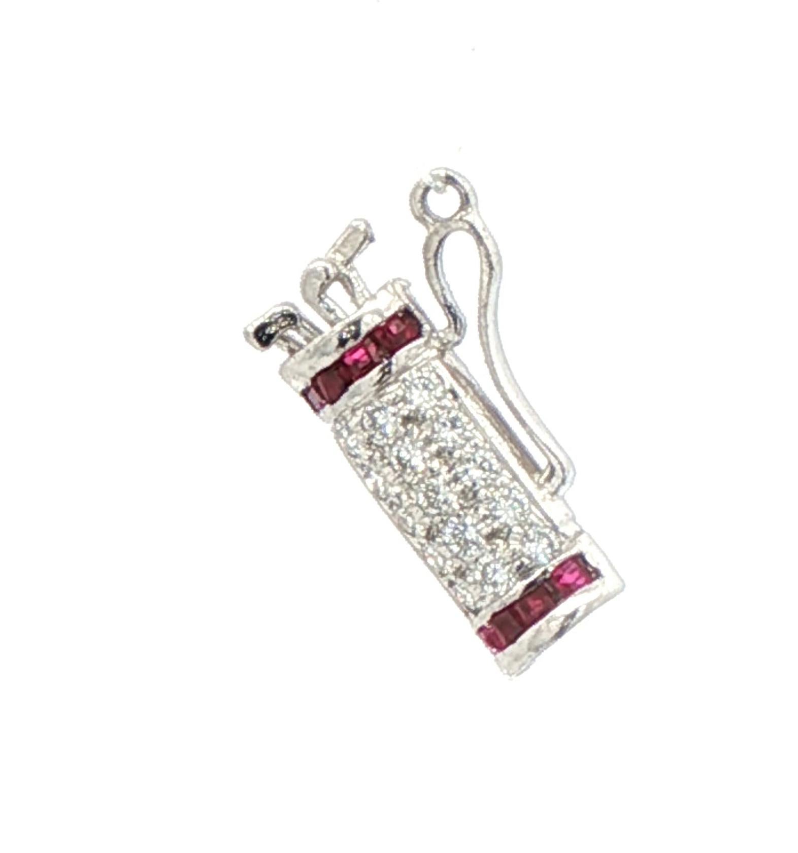 Diamante e rubino  Charm per sacca da golf, di Felix Vollman In condizioni ottime in vendita a Bethesda, MD