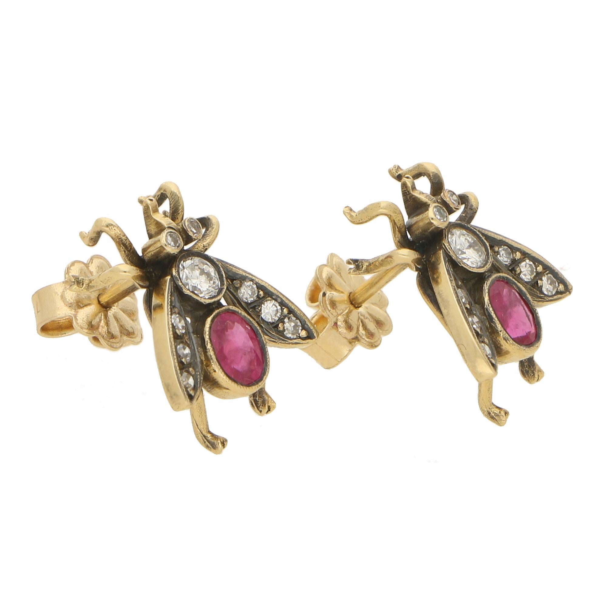 bee earrings gold