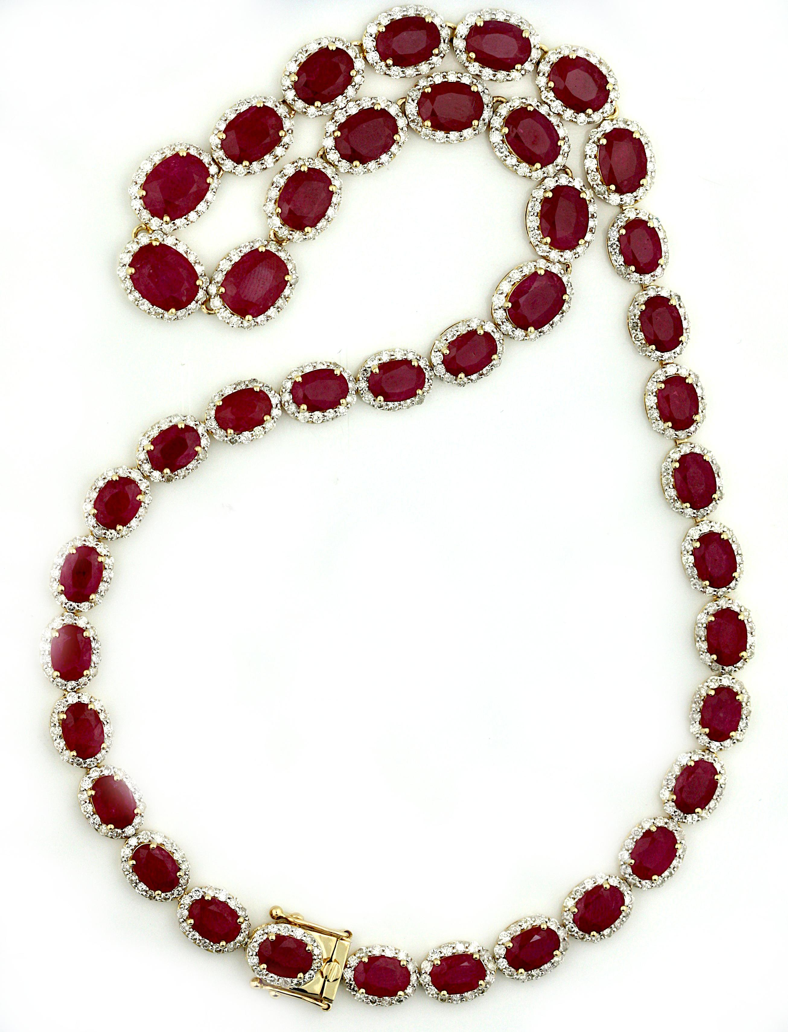 Halskette mit Diamanten und Rubinen 6