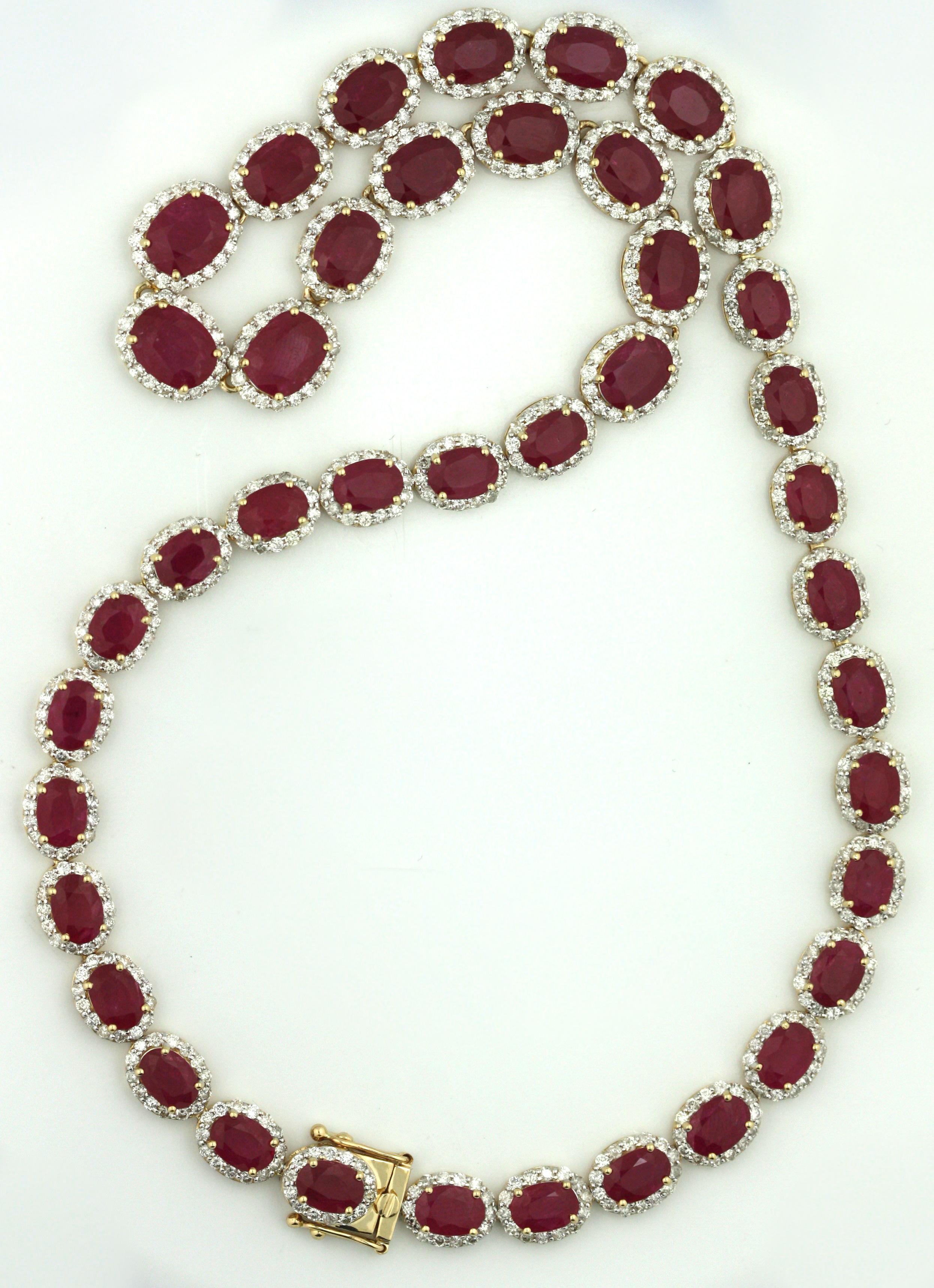 Halskette mit Diamanten und Rubinen 2