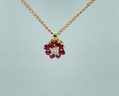 Diamond and Ruby Pendant 14K Yellow Gold