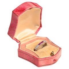 Anillo de eternidad de platino con diamantes y rubíes (aprox. 0,30 quilates), Platino