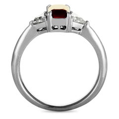 Diamond and Ruby Platinum Rectangle Ring
