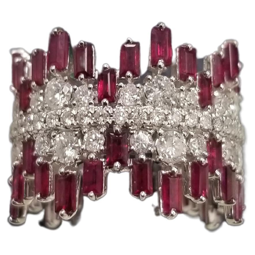 Diamond and ruby ring For Sale