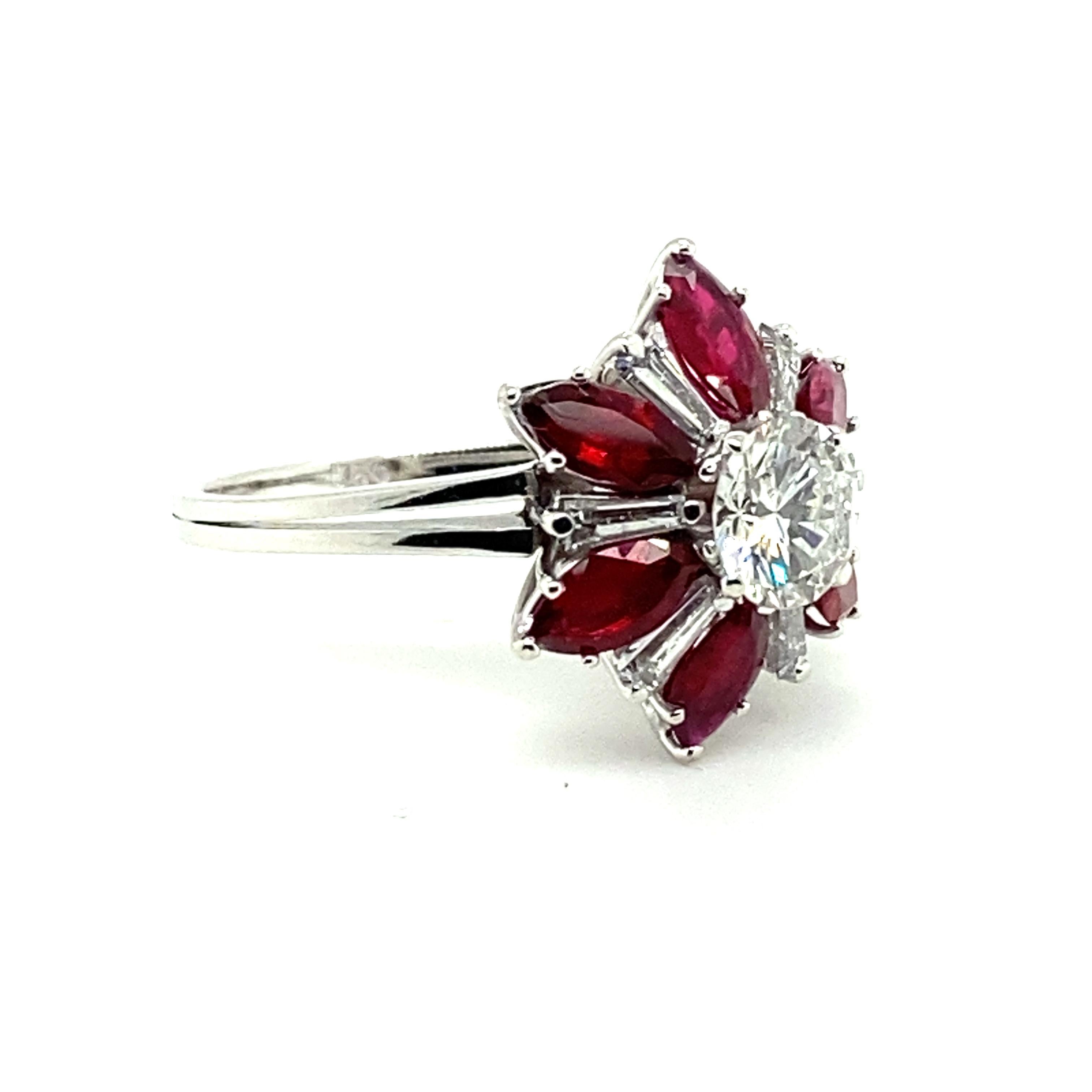 Diamant- und Rubinring aus 18 Karat Weißgold 6