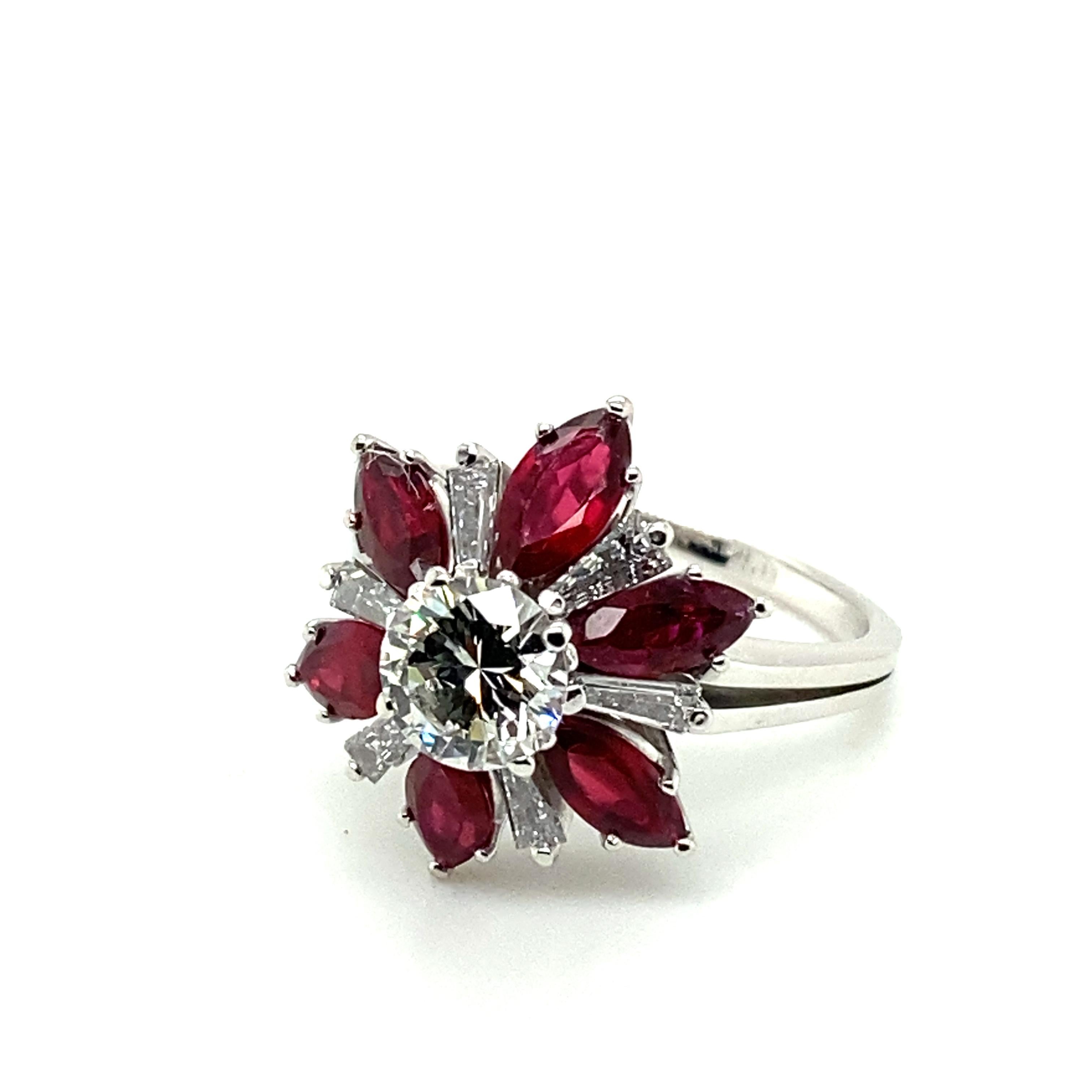 Diamant- und Rubinring aus 18 Karat Weißgold 4
