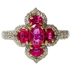 Diamond and Ruby Ring in 18 Karat White Gold
