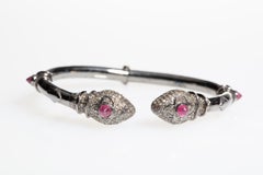 Diamond and Ruby Snake Bracelet