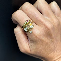 Diamond and Ruby Snake Ring