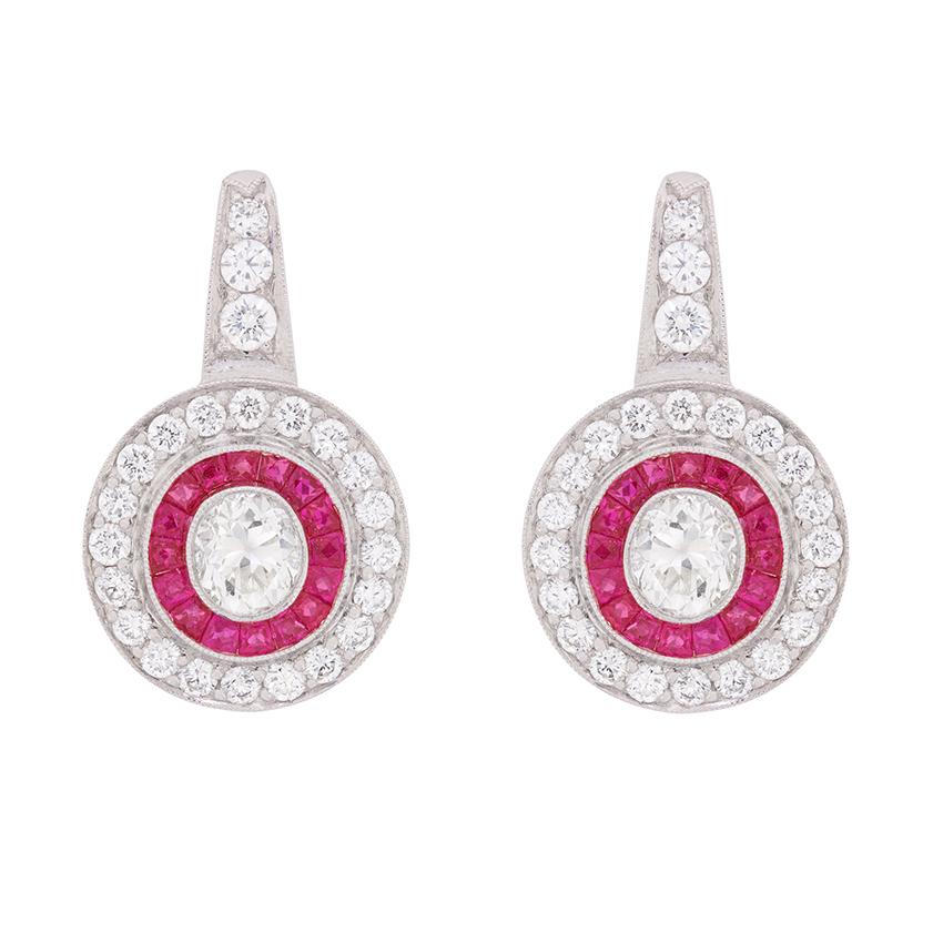 Diamond and Ruby ‘Target’ Earrings