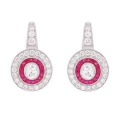 Diamond and Ruby ‘Target’ Earrings