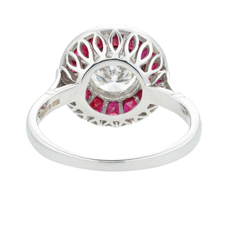 Diamond and Ruby Target Ring For Sale at 1stDibs