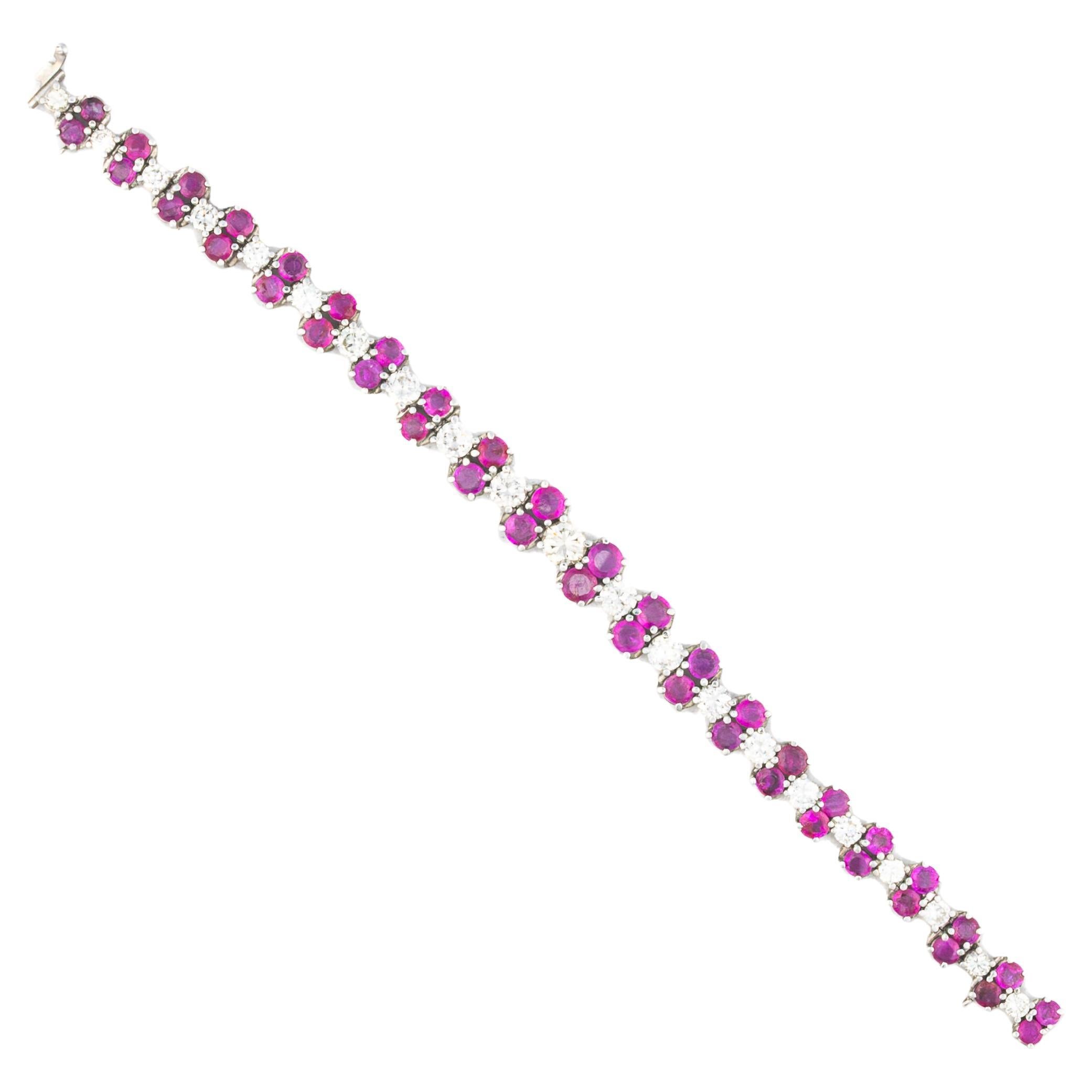 Diamond and Ruby Tennis Bracelet