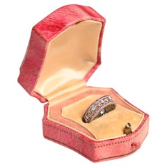Eternity Diamond and Ruby Band. Princess and Round Diamond Wedding Platinum 6mm