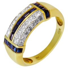 Diamond and Sapphire 14 Karat Gold Ladies Ring