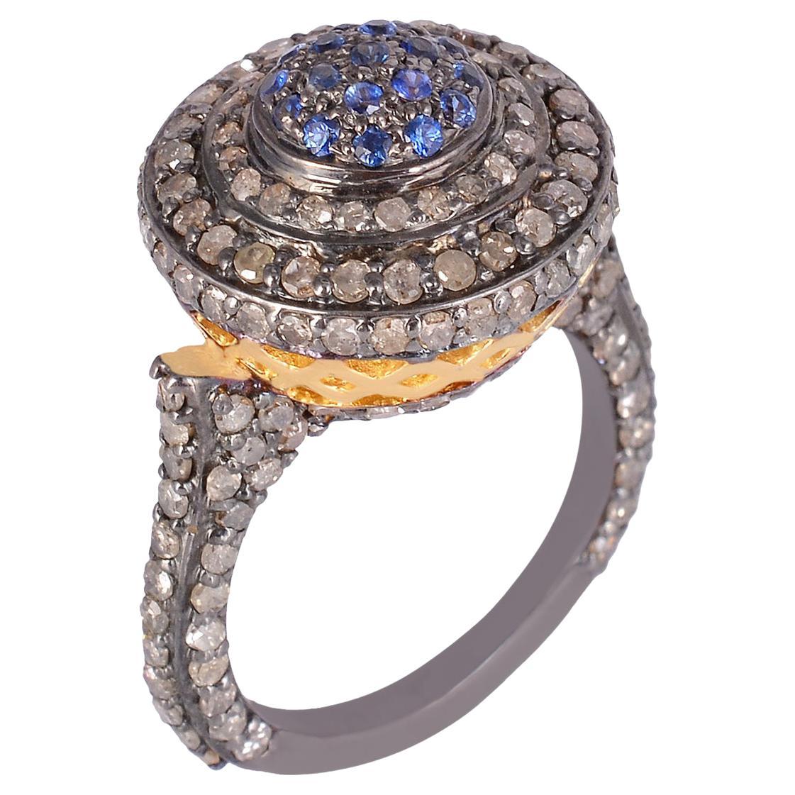 0.73cts Diamond 925 sterling Silver Ring For Sale at 1stDibs