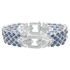 Diamond and Sapphire Art Deco Style Bracelet