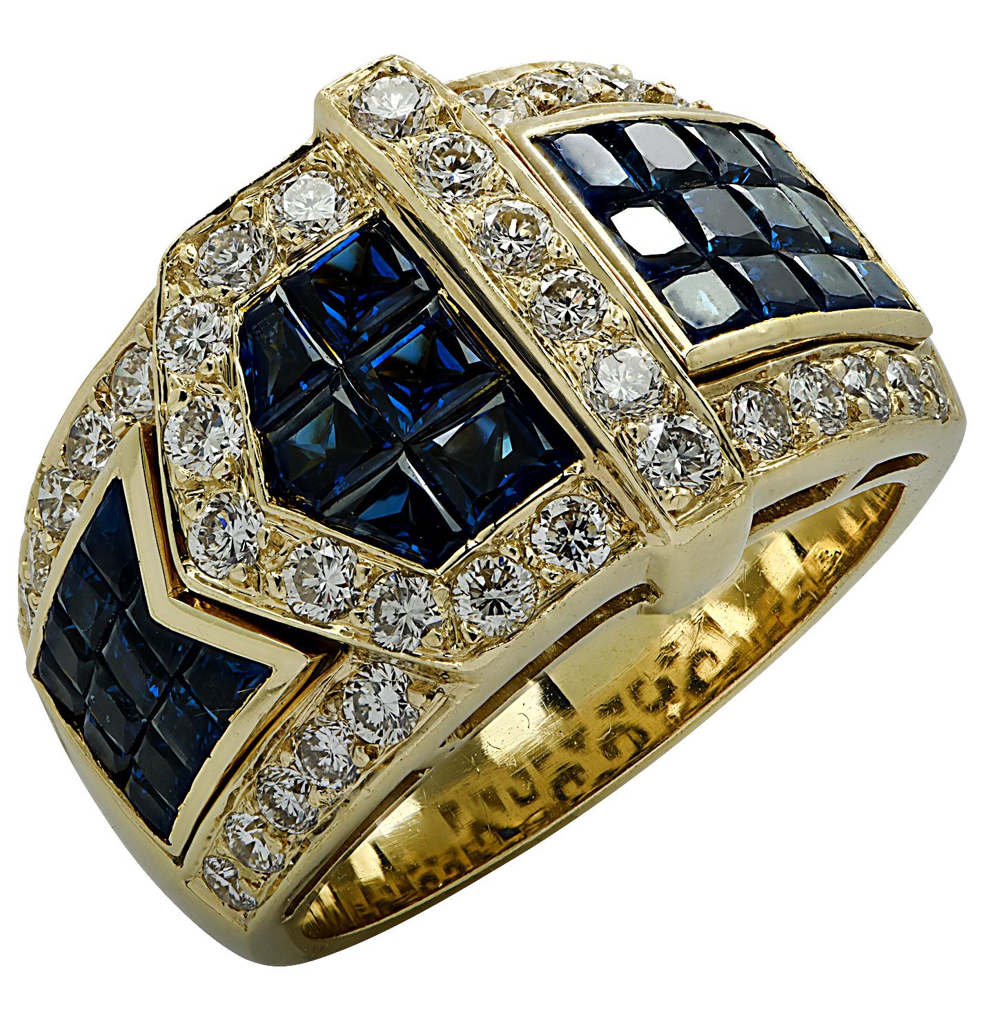 Women's Diamond and Sapphire Belt Ring